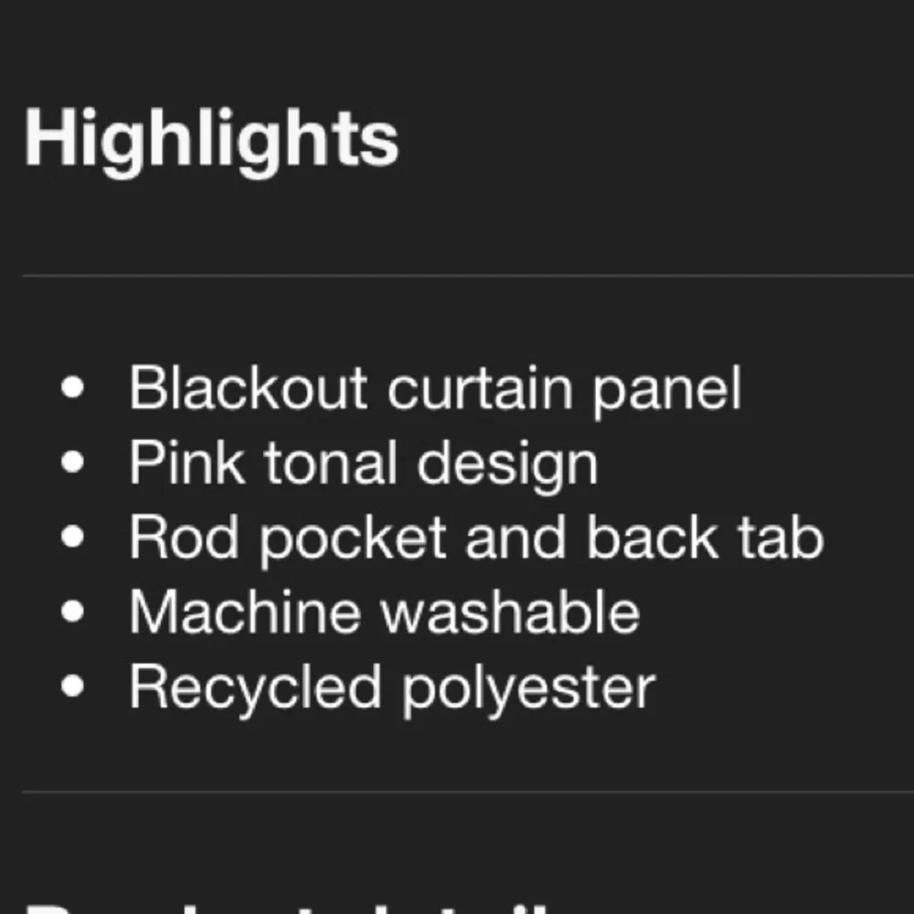 NWT Pillowfort 84” Tonal Blackout Window Panel - Pink
